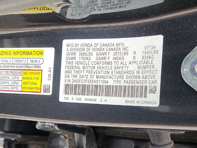 2025 Honda Civic Sedan Sport